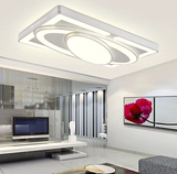 现代简约铁艺吸顶灯圆月个性设计LED高亮度节能卧室客厅亚克力灯