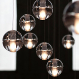 紫丁香现代简约客厅灯餐厅三头透明创意个性卧室灯装饰流星雨吊灯