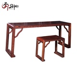 明清古典红木仿古家具 交趾黄檀琴桌2件套 老挝红酸枝琴案古筝桌