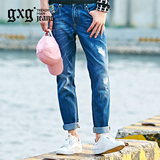 特惠gxg jeans男士牛仔长裤 百搭时尚印花2016夏装新款潮62905004