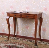 美式乡村实木书桌 欧式电脑桌 写字台 卧室小书桌 办公桌 玄关桌