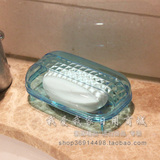 日本KM透明水晶带盖皂盒 厨房有盖肥皂盒 卫生间沥水香皂盒