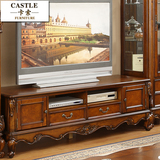 欧式实木电视机柜子1.8米客厅矮落地收纳柜卧室电视墙桌美式仿古