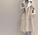 2016韩国新款秋装风衣女中长款大码宽松修身显瘦气质过膝外套长袖