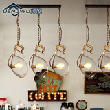北欧创意玻璃罩铁艺吊灯西餐厅吧台酒吧咖啡馆简约个性工业风吊灯