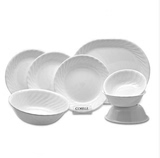 美国康宁螺纹系列进口玻璃餐具8八件套玻璃鱼盘玻璃碗圆碟汤碗