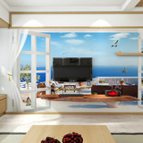 维雅斯大型无缝壁画地中海风景客厅沙发3d海景卧室电视背景墙壁纸
