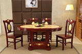 餐桌大理石餐桌 椭圆形吃饭桌子 小户型实木餐台椅长方形 多功能