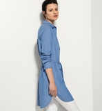 西班牙代购massimodutti女士1月蓝色条纹衬衫裙连衣裙6643559