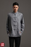 唐装男中国风秋冬长袖外套民族服装汉麻中式上衣H6青年立领
