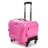 粉色化妆箱拉杆专业美容美甲纹绣工具箱多层大容量万向轮卷发箱包