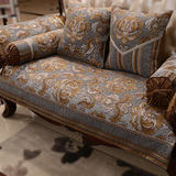 皮沙发垫美式沙发坐垫四季奢华坐垫加厚防滑布艺欧式沙发套沙发巾