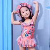 2016新款儿童泳衣韩国分体裙式中小童公主学生可爱女孩女童游泳衣