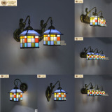 西班牙风格地中海三头壁灯房子灯卧室床头灯现代简约卫生间镜前灯
