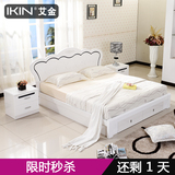 板式床现代简约双人床1.8/1.5米 烤漆气动高箱床收纳储物床抽屉床