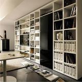 新款现代简约书柜组合 书房/白色烤漆书柜宜家书架书柜 可定制