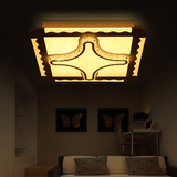 新款外方形内十字铁艺侧面发光LED吸顶灯简约大气客厅卧室灯