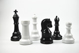 现代新欧式 陶瓷金色 黑色 白色国际象棋子摆件 家具家居软装饰品