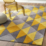 欧式现代简约三角拼色格子地毯客厅沙发茶几卧室床边进门桌垫定制