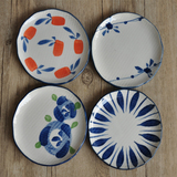 出口日韩 ZAKKA日式调味碟 原创釉下彩手绘青花瓷 复古餐陶餐具