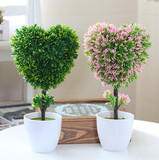 仿真绿植物 桃心米兰草球小树盆栽套爱心球假花装饰花客厅摆放花