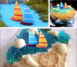 3D情景蛋糕装饰摆件烘焙专用帆船小船海洋蛋糕迷糊娃娃芭比娃娃
