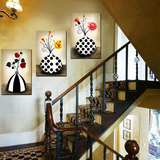 花瓶抽象画壁画无框画装饰画客厅现代挂画卧室简约餐厅墙画多联