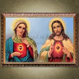 画圣母圣心油画耶稣圣心油画 1天主教圣像画油画耶稣油画圣母油
