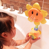 婴儿宝宝洗澡玩具儿童浴室向日葵喷水花洒 洗澡水龙头戏水玩具