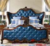 美式床 实木床 乡村复古欧式双人床 皮艺床1.8米1.5米婚床