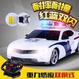 儿童电动遥控玩具汽车 超大号重力感应漂移充电摇控警车 男孩模型