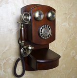 欧式仿古电话机美式创意复古高档壁挂式旋转盘古典金属拨盘机械铃