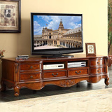 欧式电视柜 美式乡村家具实木电视柜组合 地柜2米2.2米2.4米现货