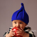 加绒韩版秋冬儿童毛线针织帽子宝宝尖尖套头帽婴儿男女童奶嘴帽