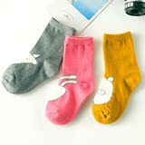 韩国夏秋常规款透气可爱兔子狗熊纯棉袜子男女儿童运动防臭中筒袜