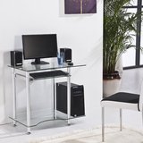 0.8米钢化玻璃小电脑桌时尚简约长方形小户型电脑桌80CM台式家用