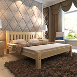 全实木双人床1.5米 1.8米松木床简约实木床单人床1.2米现代家具床