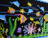 幼儿园环境布置装饰小学黑板报组合材料立体泡沫海洋水草海底鱼