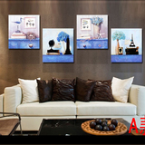 欧式客厅装饰画抽象画地中海风格现代简约卧室壁画无框画艺术挂画