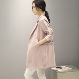2016新款秋季外套女韩版超有范宽松加厚中长款风衣女大衣潮