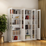 简约现代多功能小型书橱 组合书柜储物柜带玻璃门简易书架置物架