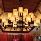 新中式吊灯三层客厅灯具LED餐厅灯中国风酒店大堂茶楼复式楼工程