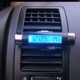 汽车用品 出风口夹式液晶电子表+温度组合 车内室内车载电子钟表