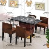 厂家直销电磁炉桌椅自助火锅桌烧烤一体桌韩式烧烤桌不锈钢餐桌椅