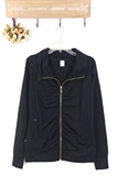外贸原单秋季新品女士长袖净版拉链卫衣外套特价B17-H101(470G)