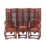 包邮 红木雕工艺品明清微型缩小家具模型 红酸枝紫檀木皇宫圈椅子