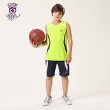 男童背心套装2016夏季夏季男童短袖套装儿童篮球服中大童运动套装