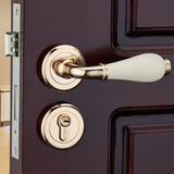现代简约陶瓷门锁分体锁 室内锁 欧式仿古卧室门锁 门锁 实木门锁