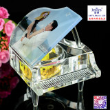 水晶钢琴/音乐盒刻字生日礼品定制diy个性相片八音盒创意照片制作