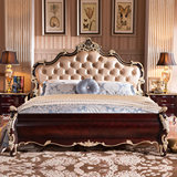 欧式床双人床全实木床1.8米橡木床美式床1.5米法式公主床深色婚床